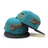 Teal Florida Marlins Dark Gray Visor Gray Bottom 1993 Inaugural Side Patch New Era 59Fifty Fitted