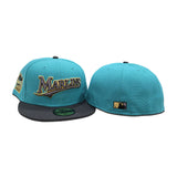 Teal Florida Marlins Dark Gray Visor Gray Bottom 1993 Inaugural Side Patch New Era 59Fifty Fitted