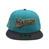 Teal Florida Marlins Dark Gray Visor Gray Bottom 1993 Inaugural Side Patch New Era 59Fifty Fitted