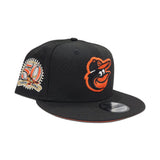 Black Baltimore Orioles Orange Bottom 50th Anniversary Side Patch New Era 9Fifty Snapback