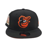 Black Baltimore Orioles Orange Bottom 50th Anniversary Side Patch New Era 9Fifty Snapback