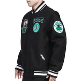 Black Boston Celtics Pro Standard Crest Wool Varsity Jacket