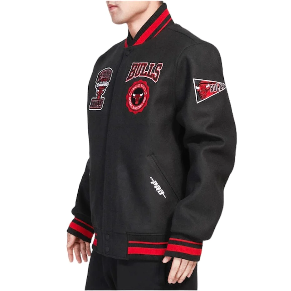 Black and Grey Bomber Varsity Chicago Bulls Jacket - Jackets Expert