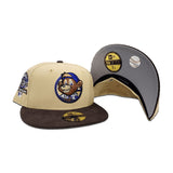 Vegas Gold Chicago Cubs Clark The Bear Logo Brown Corduroy Visor Gray Bottom 1990 All Star Game Side Patch New Era 59Fifty Fitted