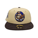 Vegas Gold Chicago Cubs Clark The Bear Logo Brown Corduroy Visor Gray Bottom 1990 All Star Game Side Patch New Era 59Fifty Fitted