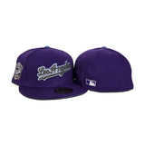 Purple Script Los Angeles Dodgers Sky Blue Bottom 40th Anniversary Side Patch New Era 59Fifty Fitted