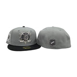 Storm Gray Anaheim Mighty Ducks Black Visor Green Bottom 1993-1994 Inaugural Season Side Patch New Era 59Fifty Fitted