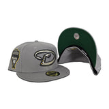 Gray Arizona Diamondbacks Green Bottom 1998 Inaugural Season Side Patch New Era 59Fifty Fitted