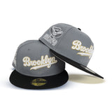 Dark Gray Brooklyn Dodgers Black Visor Pink Bottom Ebbets Field Side Patch New Era 59Fifty Fitted