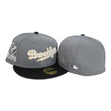Dark Gray Brooklyn Dodgers Black Visor Pink Bottom Ebbets Field Side Patch New Era 59Fifty Fitted