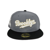 Dark Gray Brooklyn Dodgers Black Visor Pink Bottom Ebbets Field Side Patch New Era 59Fifty Fitted