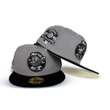 Gray Chicago Cubs Clark The Bear Logo Black Visor Gray Bottom 1990 All Star Game Side Patch New Era 59Fifty Fitted