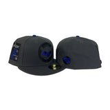 Dark Gray Chicago Cubs Gray Bottom Be Alert Foul Balls Side Patch New Era 59Fifty Fitted