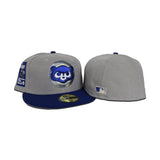 Gray Chicago Cubs Royal Blue Visor Gray Bottom Be Alert Foul Balls Side Patch New Era 59Fifty Fitted