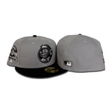 Gray Chicago Cubs Clark The Bear Logo Black Visor Gray Bottom 1990 All Star Game Side Patch New Era 59Fifty Fitted
