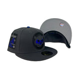 Dark Gray Chicago Cubs Gray Bottom Be Alert Foul Balls Side Patch New Era 59Fifty Fitted