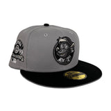 Gray Chicago Cubs Clark The Bear Logo Black Visor Gray Bottom 1990 All Star Game Side Patch New Era 59Fifty Fitted
