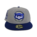 Gray Chicago Cubs Royal Blue Visor Gray Bottom Be Alert Foul Balls Side Patch New Era 59Fifty Fitted