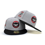 Light Gray Chicago Cubs Black Visor Green Bottom Be Alert Foul Balls Side Patch New Era 59Fifty Fitted