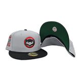 Light Gray Chicago Cubs Black Visor Green Bottom Be Alert Foul Balls Side Patch New Era 59Fifty Fitted