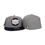 Gray Chicago Cubs Navy Blue Visor Gray Bottom Be Alert Foul Balls Side Patch New Era 59Fifty Fitted (Copy)
