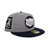 Gray Chicago Cubs Navy Blue Visor Gray Bottom Be Alert Foul Balls Side Patch New Era 59Fifty Fitted (Copy)