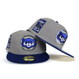 Gray Chicago Cubs Royal Blue Visor Gray Bottom Be Alert Foul Balls Side Patch New Era 59Fifty Fitted