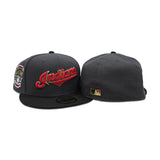 Dark Gray Cleveland Indians Black Visor Gray Bottom Inaugural Season 1994 Jacobs Field Side Patch 59fifty Fitted
