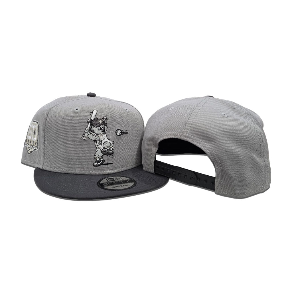 Gray Houston Astros Mascot Logo Dark Gray Visor Gray Bottom 60th Anniversary Side Patch New Era 9Fifty Snapback