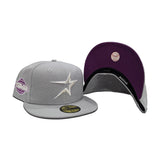 Gray Houston Astros Grape Purple Bottom 2005 World Series Side patch New Era 59Fifty Fitted