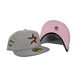 Gray Houston Astros Pink Bottom 2005 World Series Side Patch New Era 59Fifty Fitted