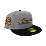 Gray Houston Astros Camo Logo Black Visor Brick Red Bottom 20th Anniversary Side Patch New Era 59Fifty Fitted