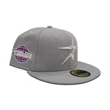 Gray Houston Astros Grape Purple Bottom 2005 World Series Side patch New Era 59Fifty Fitted