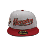 Gray Houston Astros Brick Red Visor Green Bottom Celebrating 45 Years Side Patch New Era 59Fifty Fitted