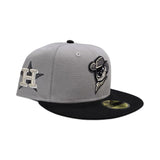 Gray Houston Sugar Land Space Cowboys Black Visor Green Bottom Astros Team Logo Side Patch New Era 59Fifty Fitted