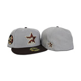 Gray Houston Astros Drip Logo Brown Visor Gray Bottom 2005 World Series Side Patch New Era 59Fifty Fitted