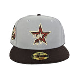 Gray Houston Astros Drip Logo Brown Visor Gray Bottom 2005 World Series Side Patch New Era 59Fifty Fitted