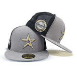 Gray Houston Astros Navy Blue Trucker Green Bottom Celebrating 45 Years Side Patch New Era 59Fifty Fitted