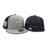 Gray Houston Astros Navy Blue Trucker Green Bottom Celebrating 45 Years Side Patch New Era 59Fifty Fitted