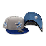 Gray Houston Astros Royal Blue Visor Icy Blue Bottom 2005 World Series Side Patch New Era 9Fifty Snapback