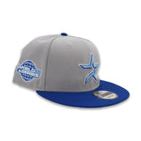 Gray Houston Astros Royal Blue Visor Icy Blue Bottom 2005 World Series Side Patch New Era 9Fifty Snapback