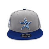 Gray Houston Astros Royal Blue Visor Icy Blue Bottom 2005 World Series Side Patch New Era 9Fifty Snapback