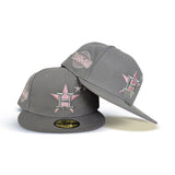 Gray Houston Astros Three Stars Pink Bottom 2005 World Series Side Patch New Era 59Fifty Fitted