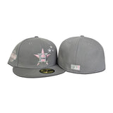 Gray Houston Astros Three Stars Pink Bottom 2005 World Series Side Patch New Era 59Fifty Fitted