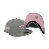 Gray Houston Astros Three Stars Pink Bottom 2005 World Series Side Patch New Era 59Fifty Fitted