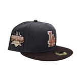 Dark Gray Los Angeles Dodgers Brown Visor Gray Bottom 40th Anniversary Side Patch New Era 59Fifty Fitted