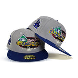 Gray Los Angeles Dodgers 1988 World Series Champions Royal Blue Visor Gray Bottom Team Logo Side Patch New Era 59Fifty Fitted