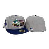 Gray Los Angeles Dodgers 1988 World Series Champions Royal Blue Visor Gray Bottom Team Logo Side Patch New Era 59Fifty Fitted