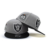 Gray Las Vegas Raiders Black Visor Gray Bottom 60th Anniversary New Era 9Fifty Snapback