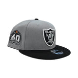 Gray Las Vegas Raiders Black Visor Gray Bottom 60th Anniversary New Era 9Fifty Snapback